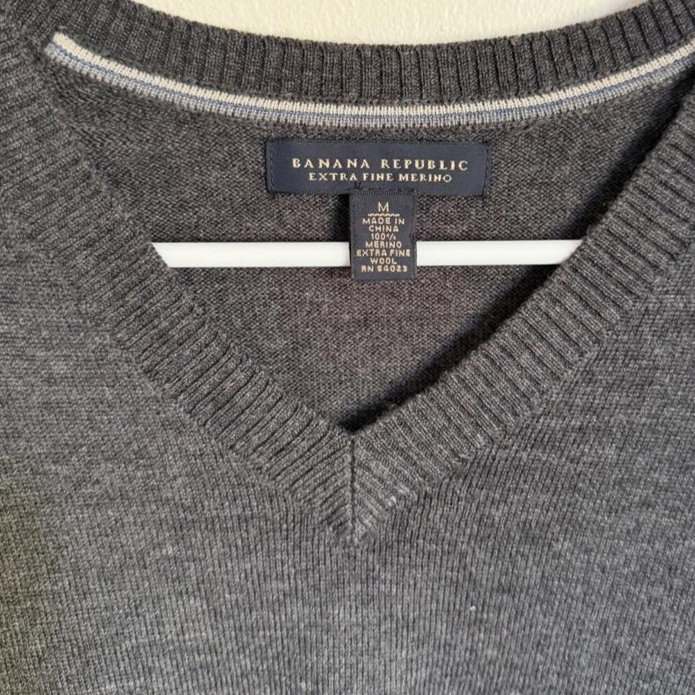 Banana Republic gray merino wool workwear sweater